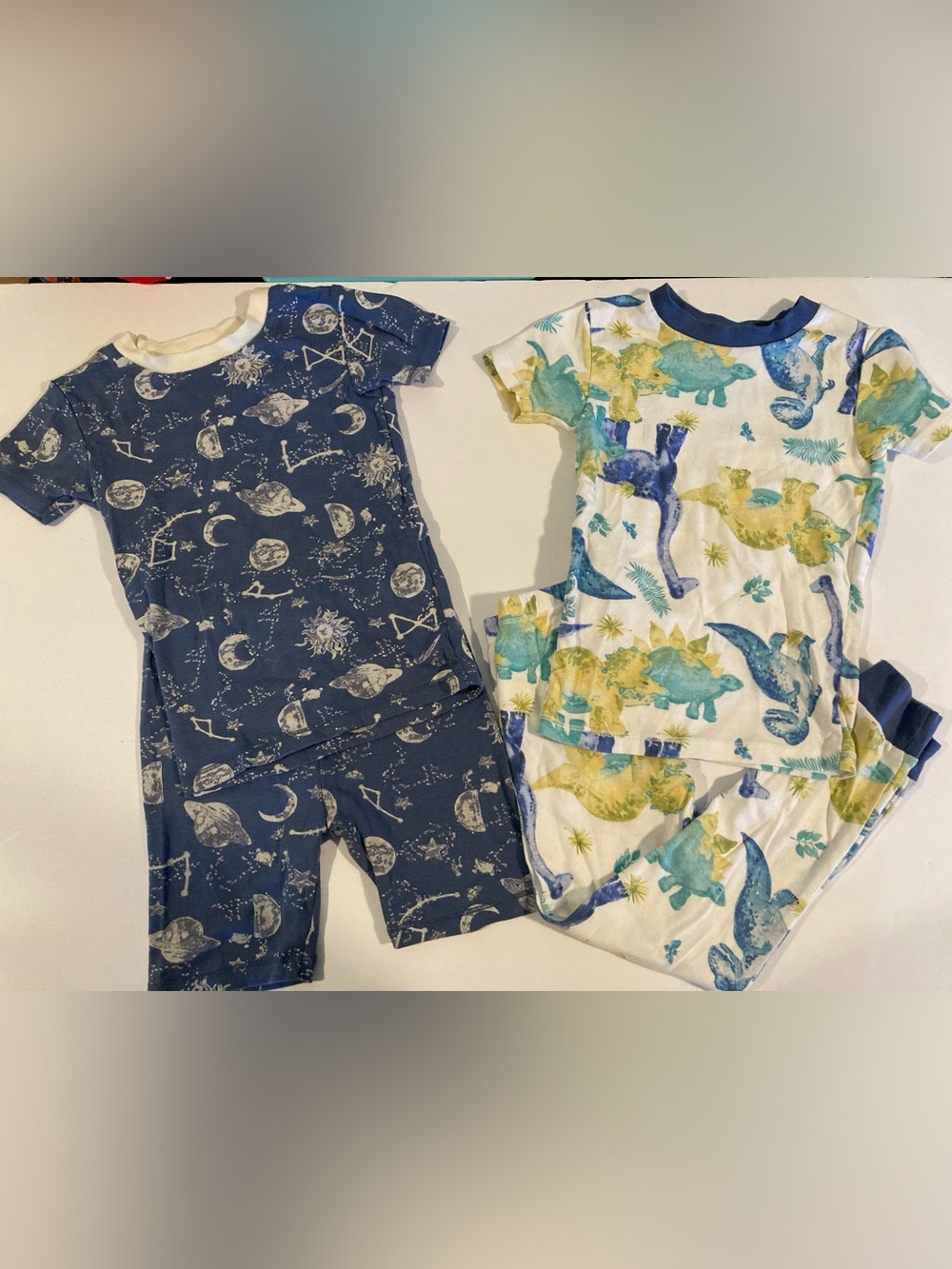 Burt's Bees - Kids' 4-piece Organic Cotton Dinosaur/Stars Pajama Set - size 5T